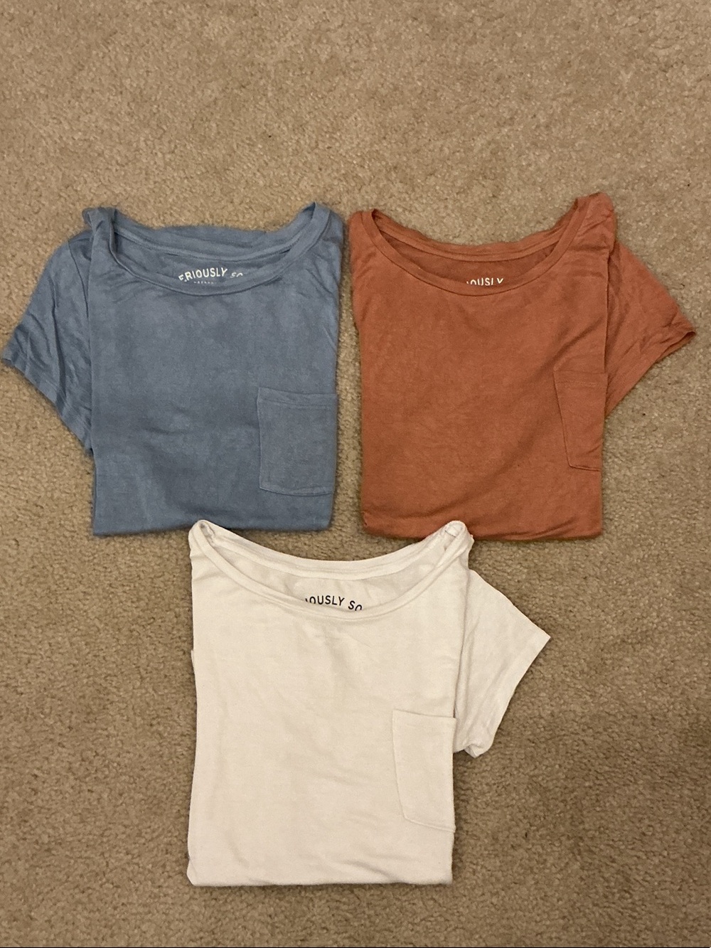 Aeropostale Bundle of 3 Seriously Soft Perfect Crew Tee T-Shirts - Size XS
